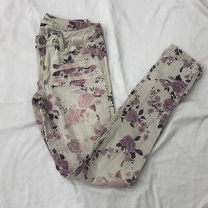 Floral designed skinny jeans